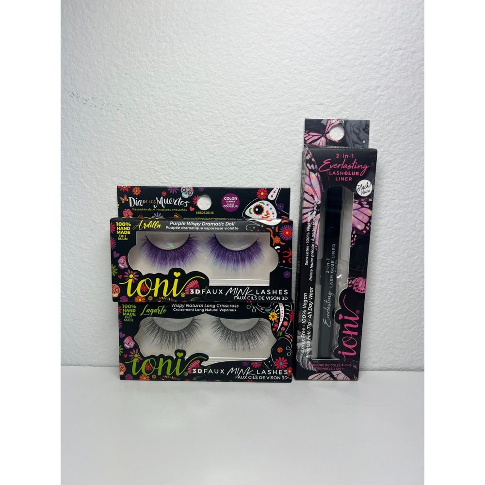 Ioni 3D Faux Mink Lashes Dia de Muerto Edition, Halloween Special Edition